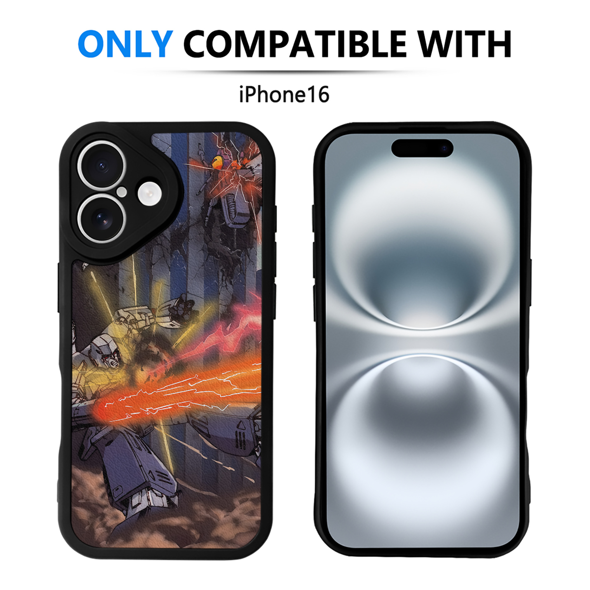 （画像用） Transformers トランスフォーマー 【iPhone 16シリーズ対応】シリコンスマホケース（レザー調） 材質：シリコン